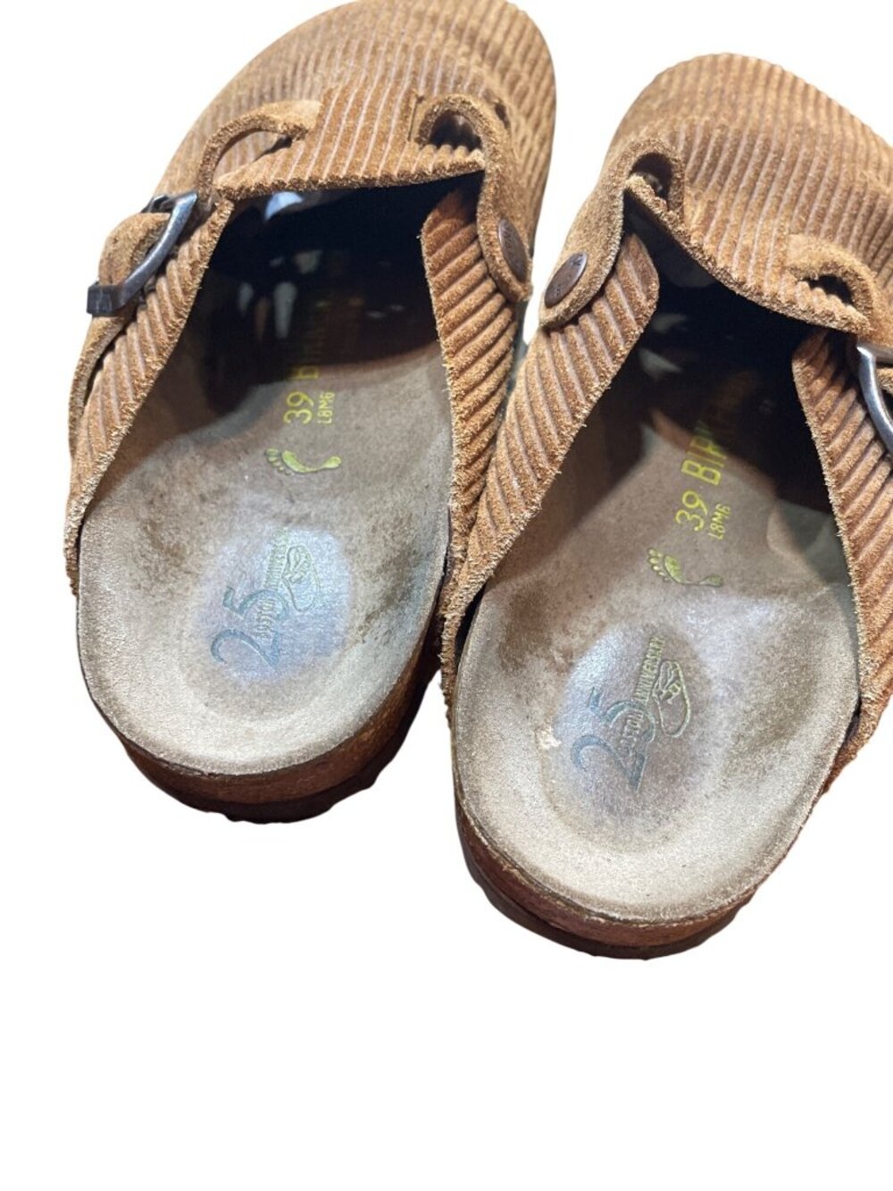 Birkenstock Boston brown suede cordoroy clogs sandals sz 38/8.5 US SKU 10-392 - Picture 8 of 14